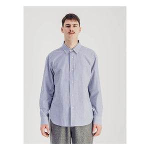 Parages - Striped Casual Shirt Cotton Poplin | Blue