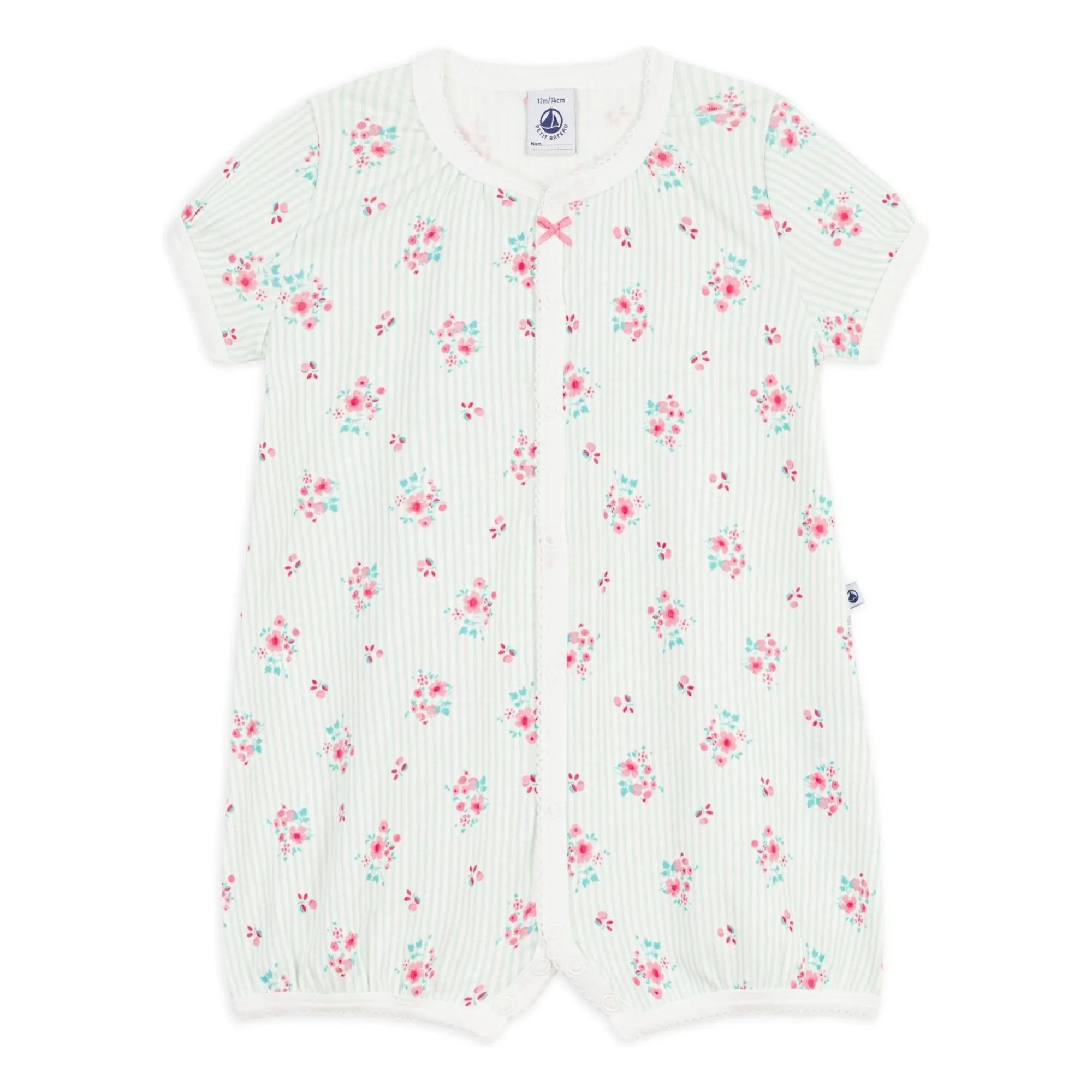 Petit Bateau - Schlafanzughose aus Bio-Baumwolle mit Blumenmuster | Weiß