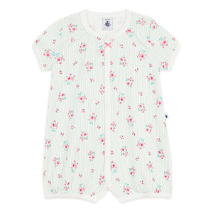Petit Bateau - Schlafanzughose aus Bio-Baumwolle mit Blumenmuster | Weiß