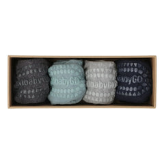 GOBABYGO - Combo Box 4 Rutschfeste Bambussocken | Blau