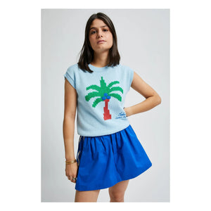 Indee - Ärmelloser Vaucluse Palm Pullover | Hellblau