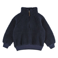 Emile et Ida - Mitternachtsblaues Sherpa-Sweatshirt mit Reißverschluss