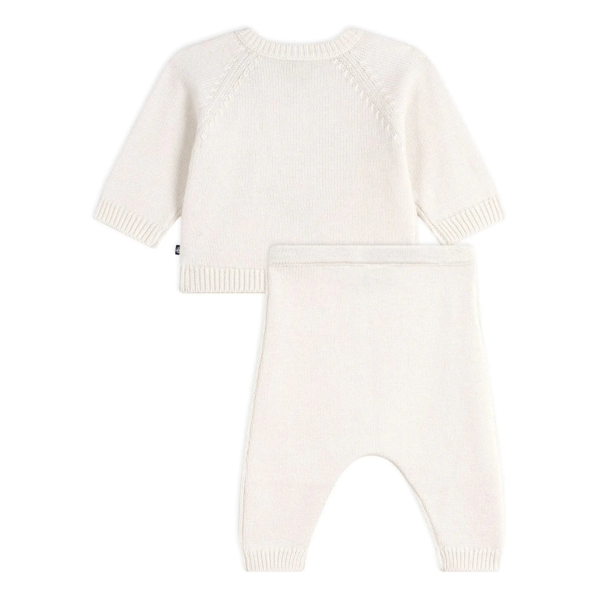 Petit Bateau - Whale Wool Sweater and Pants Set | White