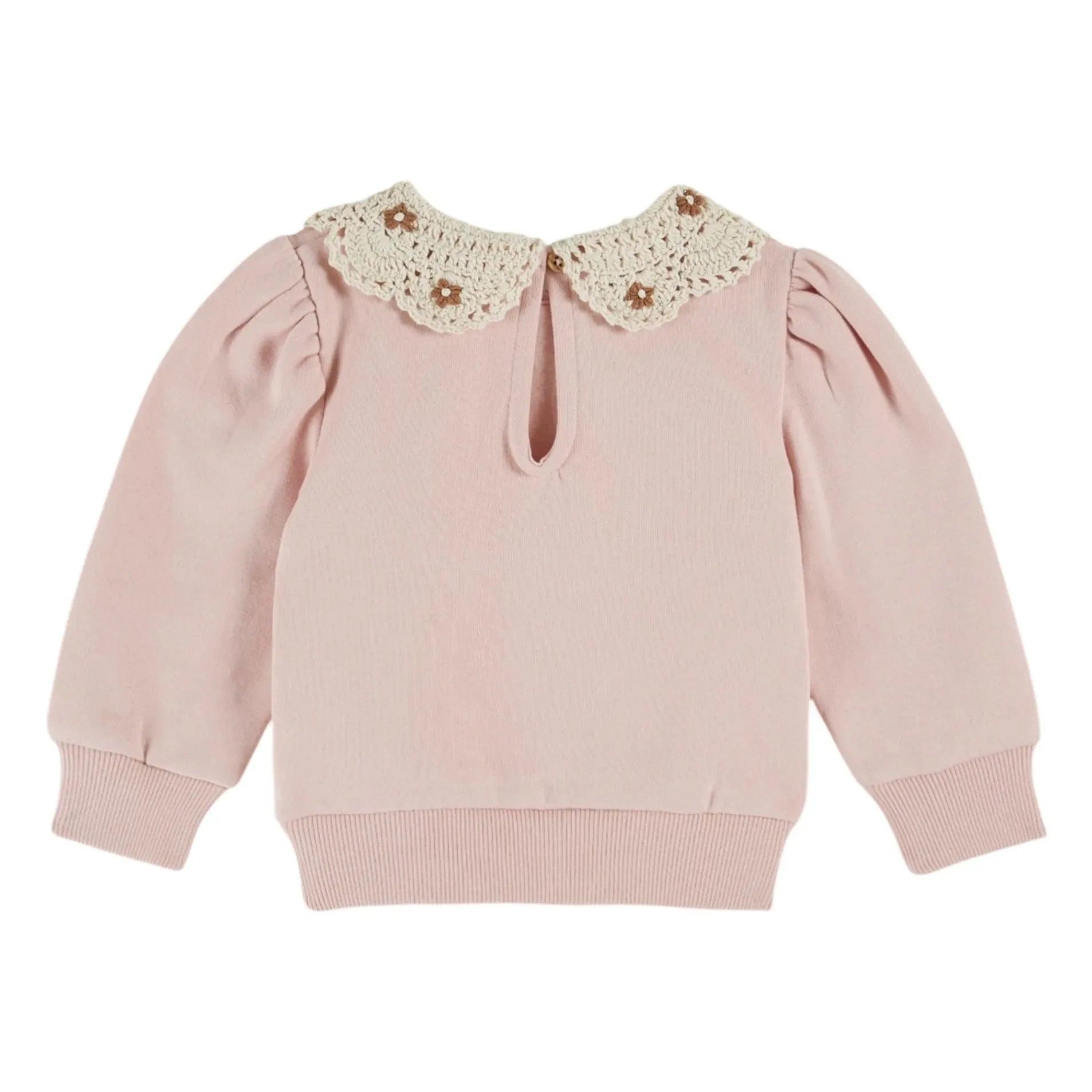 Emile et Ida - Claudine Yaka Sweatshirt Organik Pamuk | Pembe
