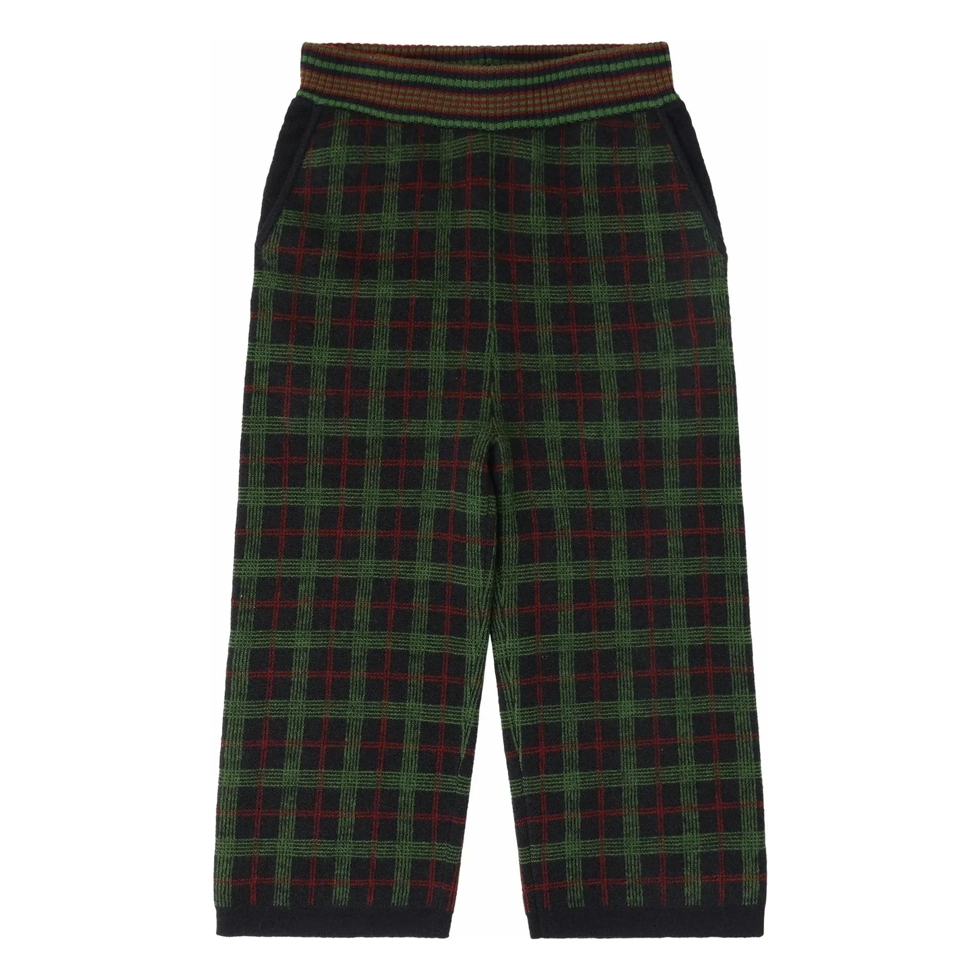 FUB - Grüne Carreaux Feutré Merino-Wollhose