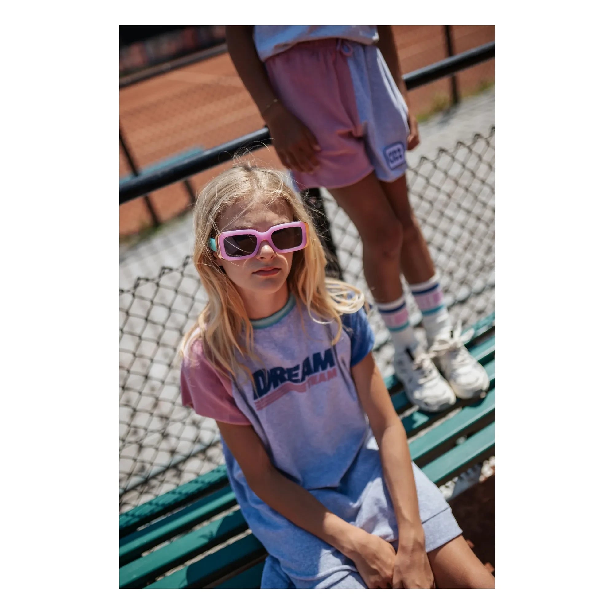 Cos I Said So - Renk Bloklu Dream Team organik pamuk elbise | Gri melanj