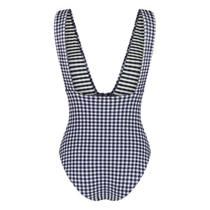 Anja Paris - Le Plongeant Vichy One-Piece Swimsuit | Navy