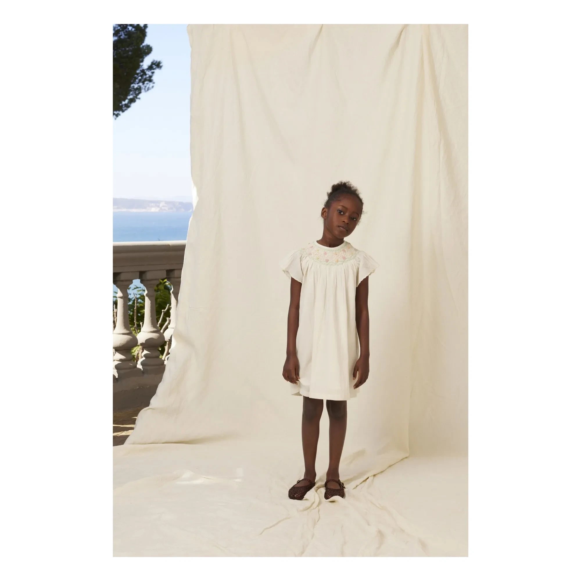 Bebe Organic - Luna Blumenkleid mit Rüschen | Ecru