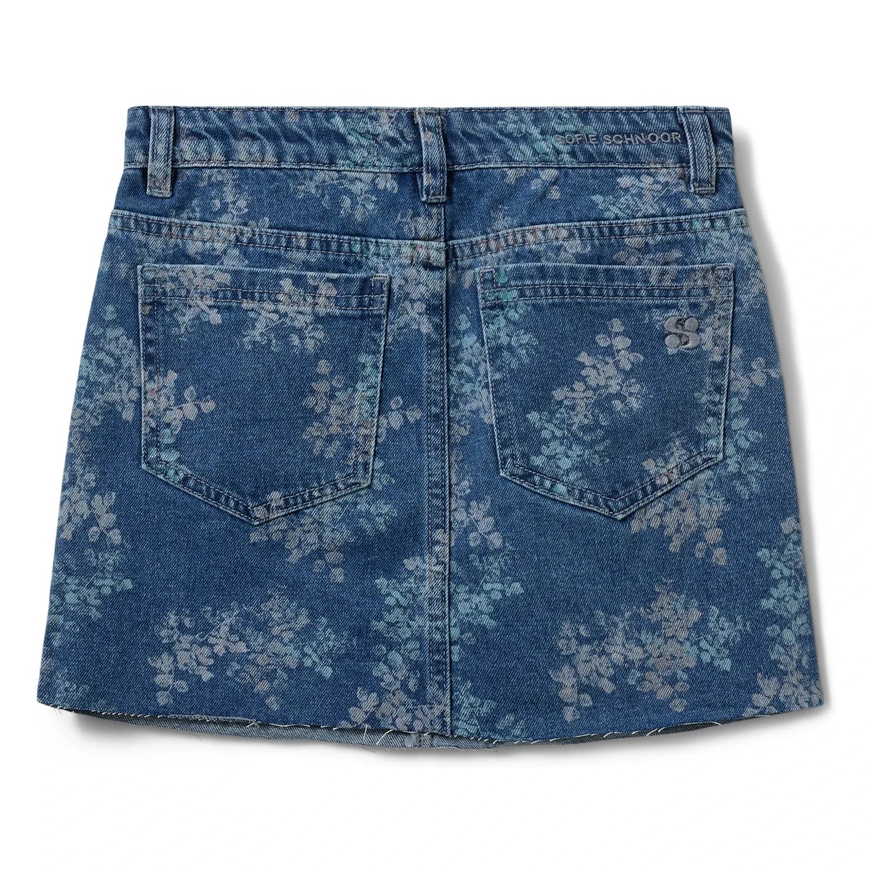 Sofie Schnoor - Cally Denim Floral Mini Skirt | Denim Blue