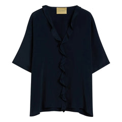 Momoni - Salvia short sleeve blouse | Navy Blue