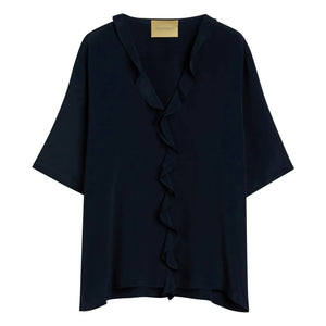 Momoni - Salvia short sleeve blouse | Navy Blue
