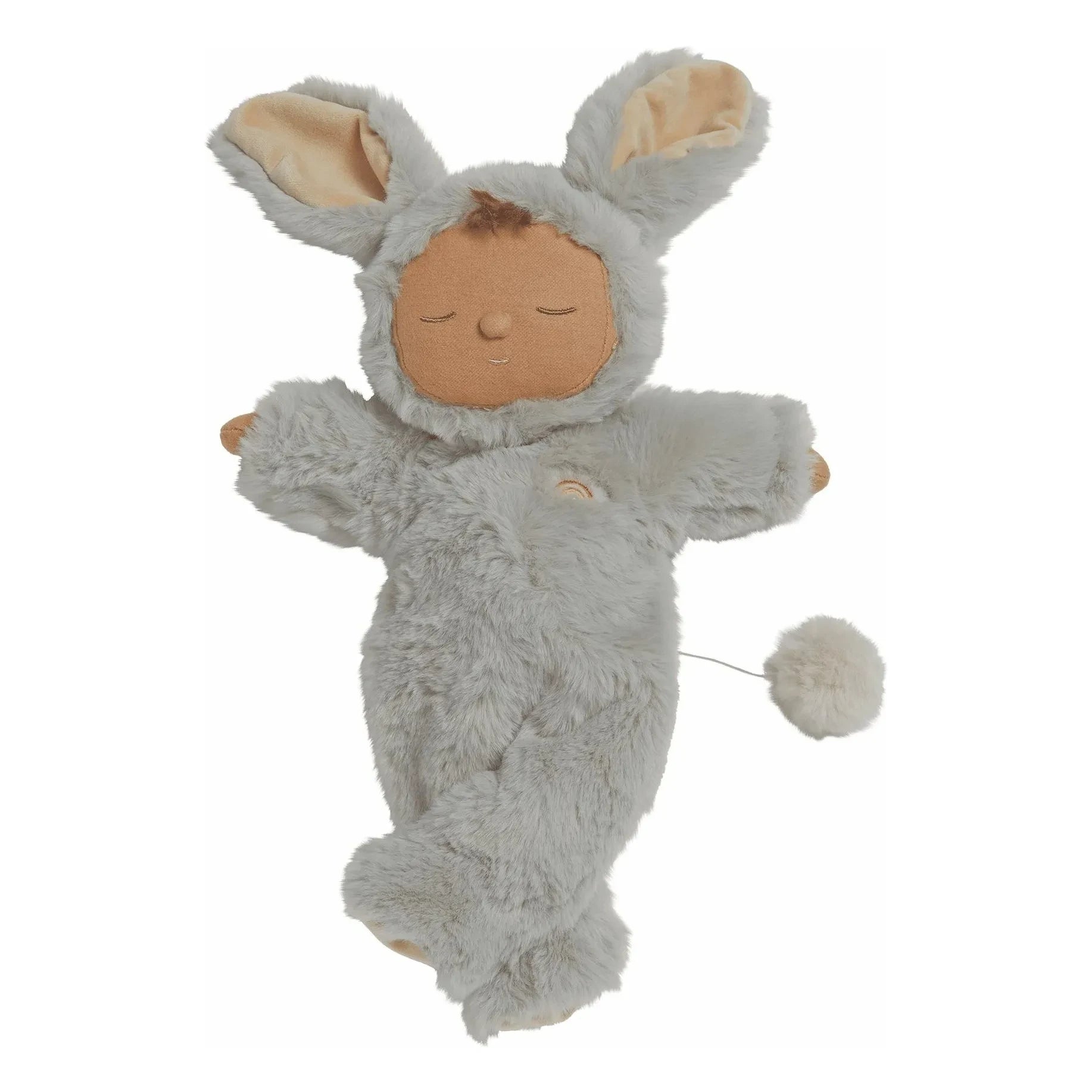 Olli Ella - Cozy Dinkum Rabbit müzikli oyuncak bebek | Orta gri
