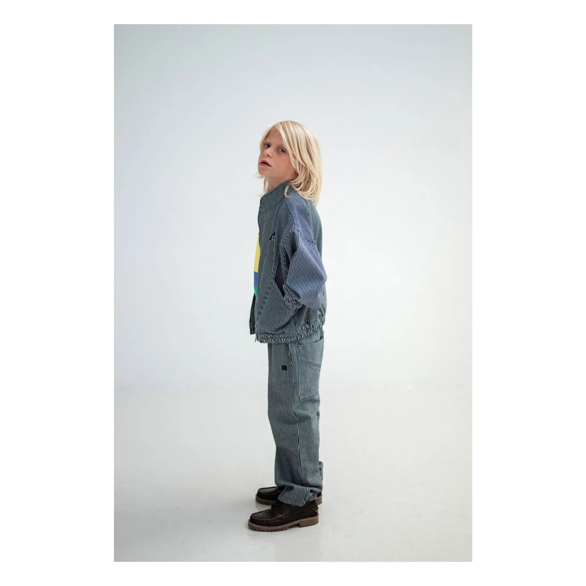 Repose AMS – Gestreifte Bio-Baumwoll-Windjacke | Blau