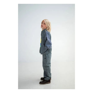 Repose AMS – Gestreifte Bio-Baumwoll-Windjacke | Blau
