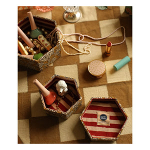 Doing Goods - Ahşap ve Pamuklu Altıgen Botanik Kutular - 2'li Set | Hardal