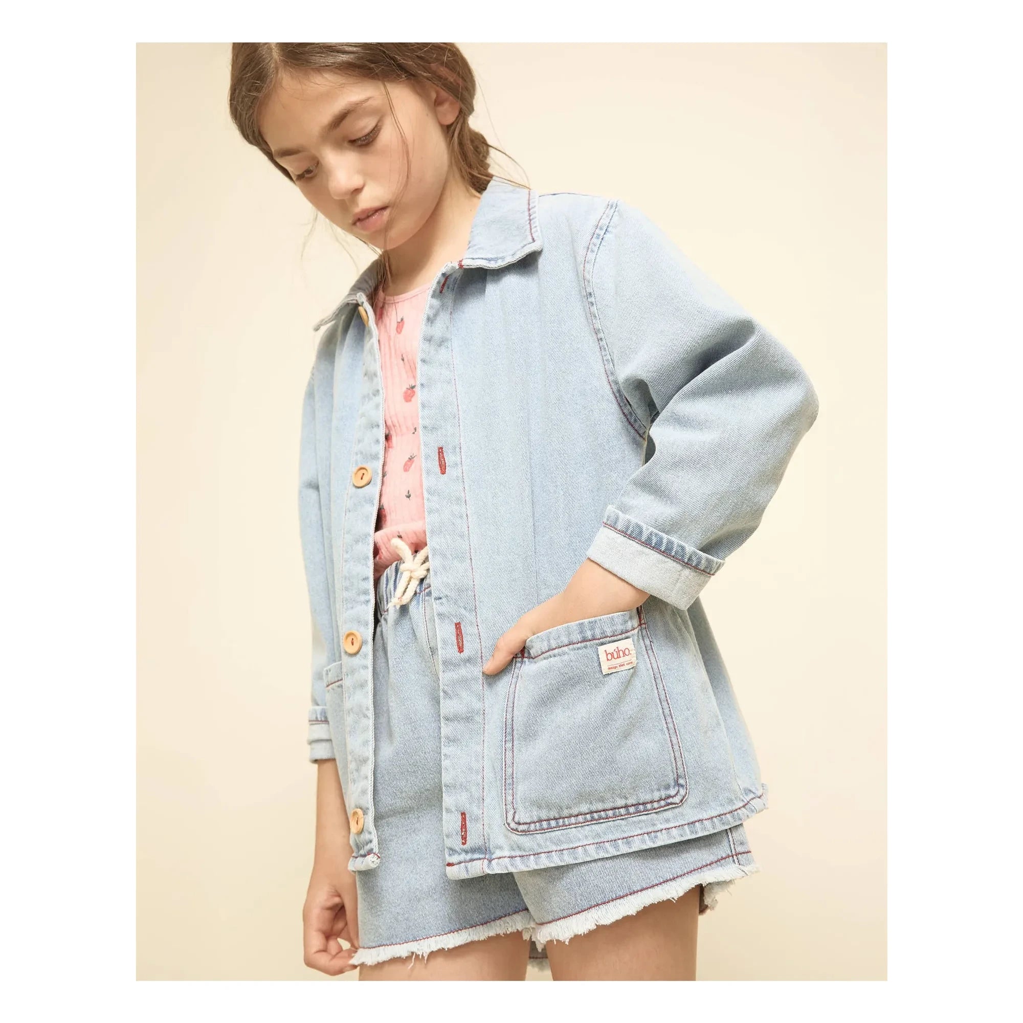 Búho - Fringed Denim Shorts | Light Blue