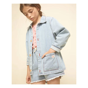 Búho - Fringed Denim Shorts | Light Blue