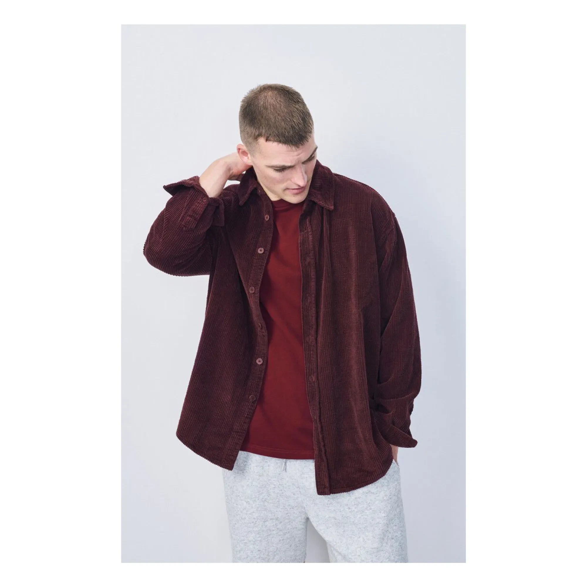 American Vintage - Padow Kadife Gömlek | Bordo