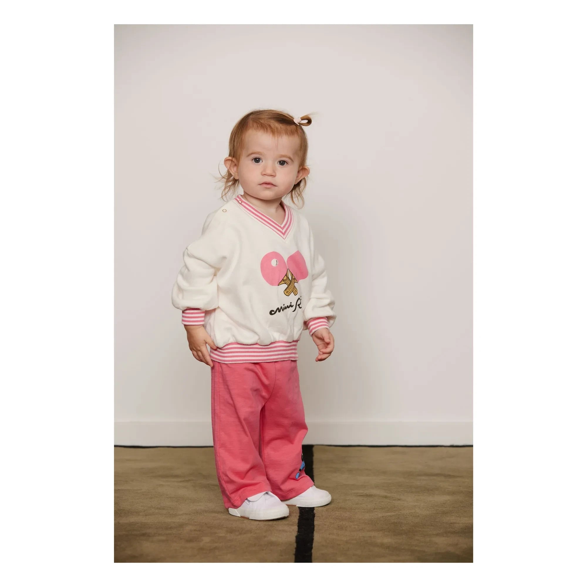 Mini Rodini - Gestreiftes Sweatshirt Ping Pong Bio-Baumwolle | Weiß