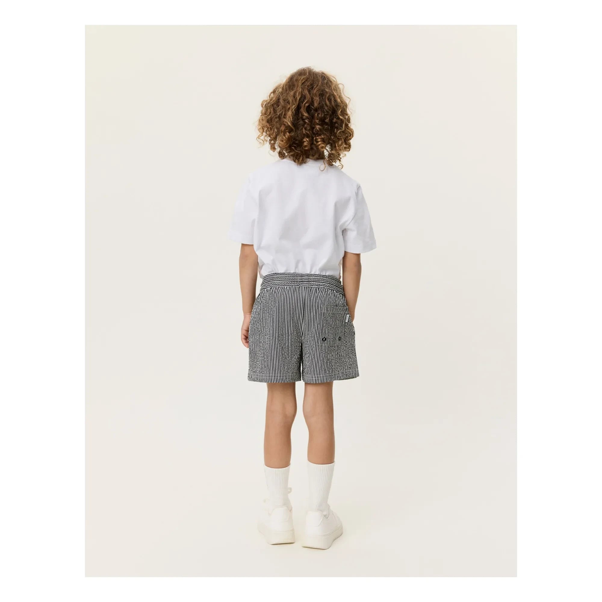 Les Deux - Stan Gestreifte Badeshorts | Schwarz