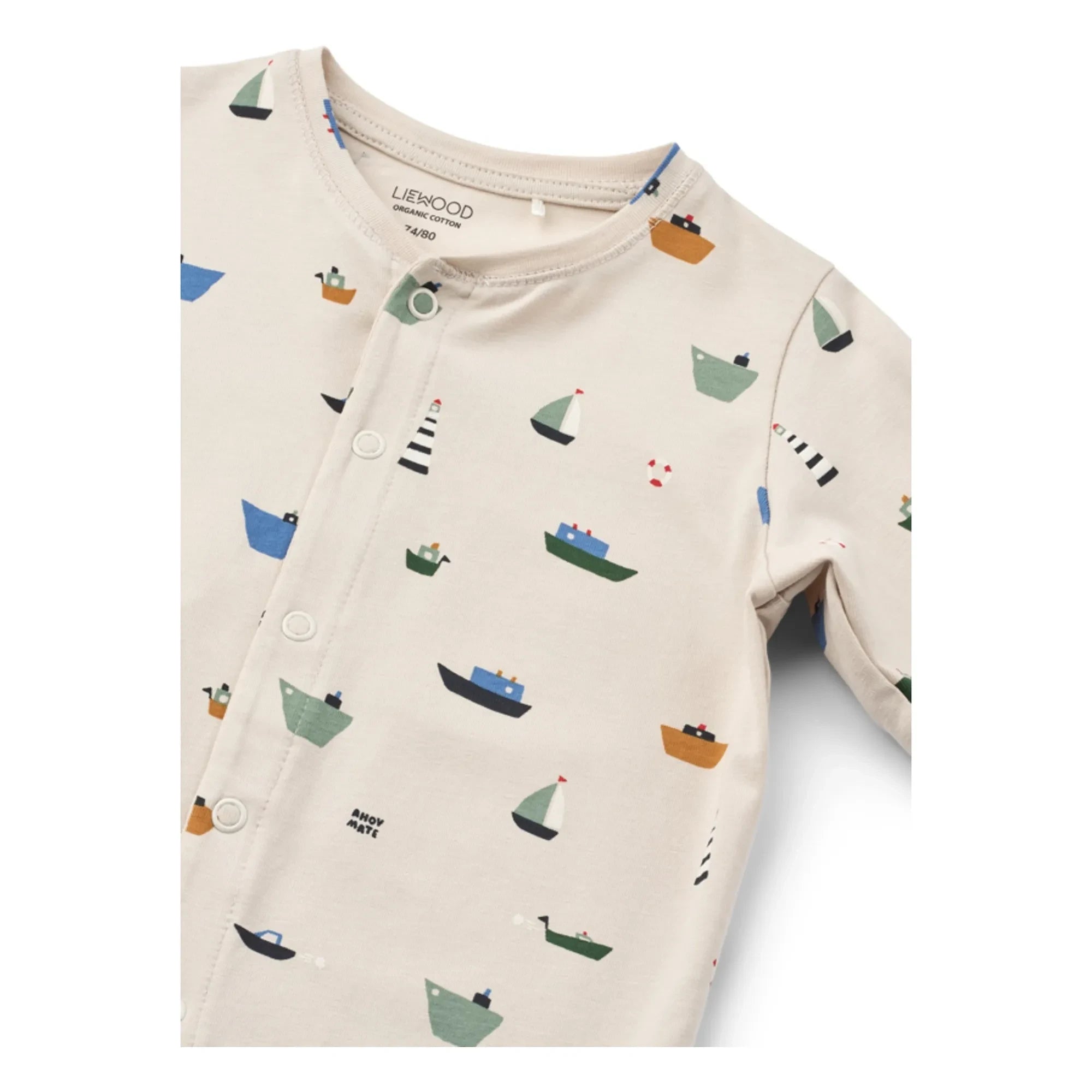 Liewood - Pyjamas Birk Bateaux Organik Pamuk | Bej