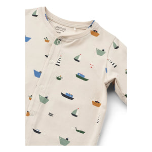 Liewood - Pyjamas Birk Bateaux Organik Pamuk | Bej