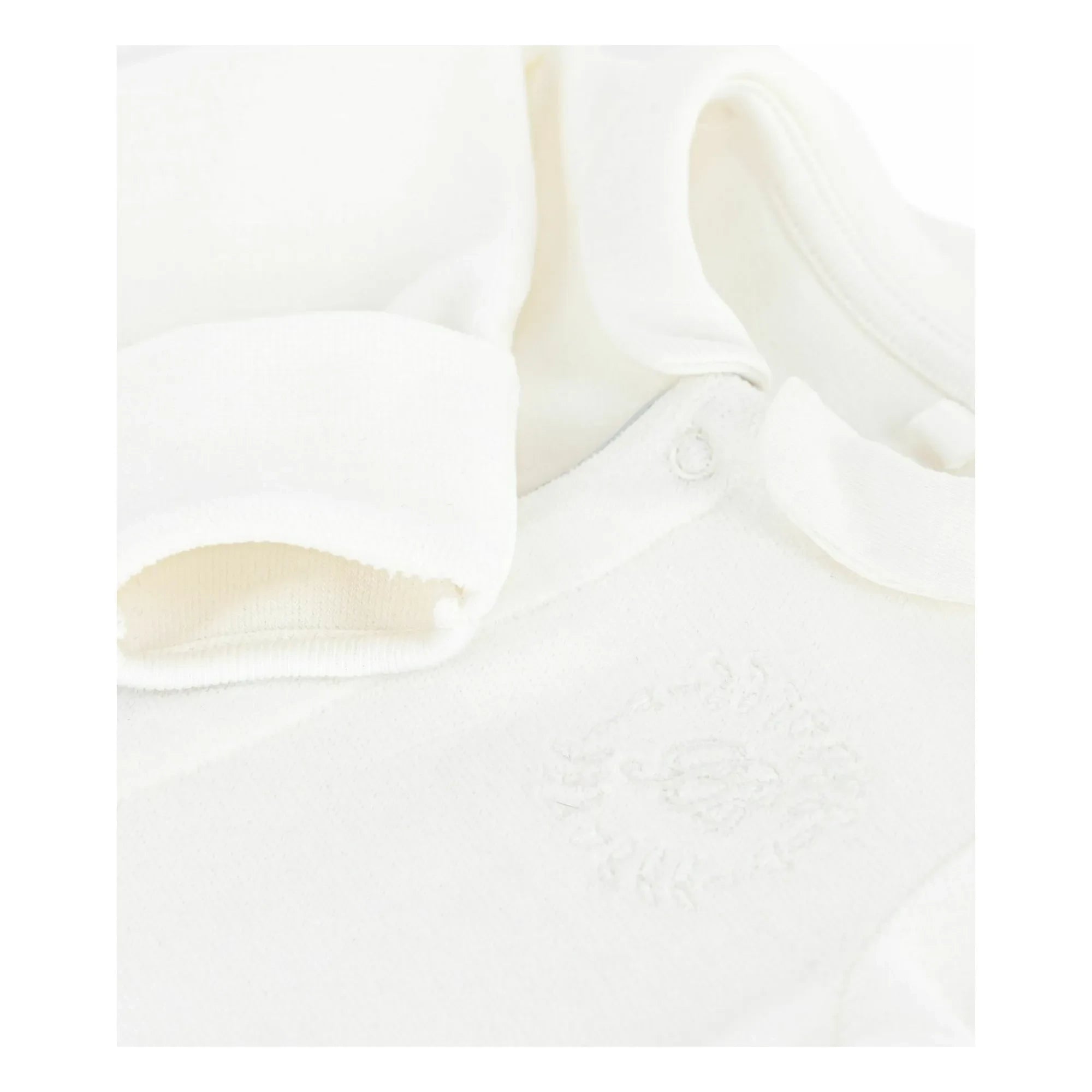 Petit Bateau - Logo Embroidered Organic Cotton Sleepsuit | White