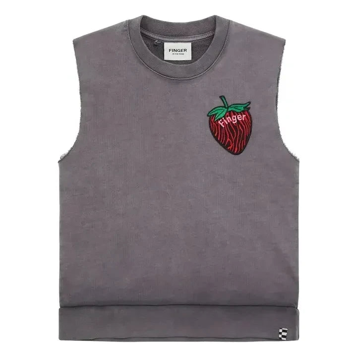 Finger in the Nose - Organic Cotton Sleeveless Sweatshirt | Charcoal Gray