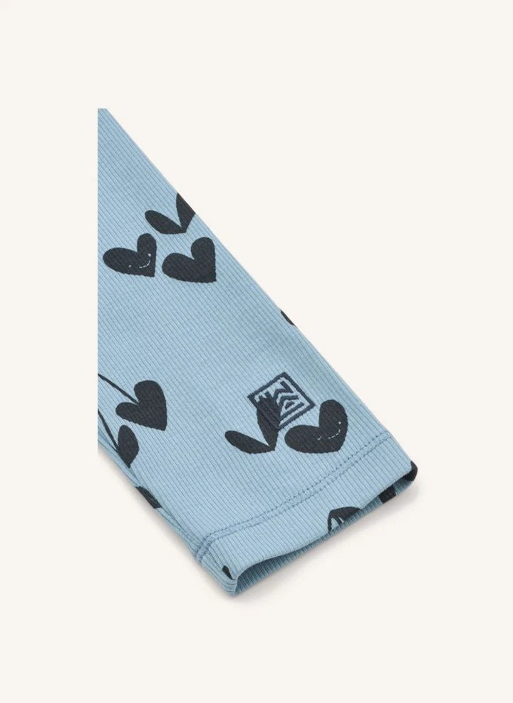 Liewood - Leggings con Rayas de Nervio Corazón de Algodón Orgánico | Azul