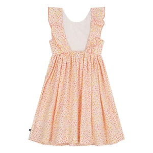 Petit Bateau – Geringeltes Kleid aus Bio-Baumwollpopeline | Koralle