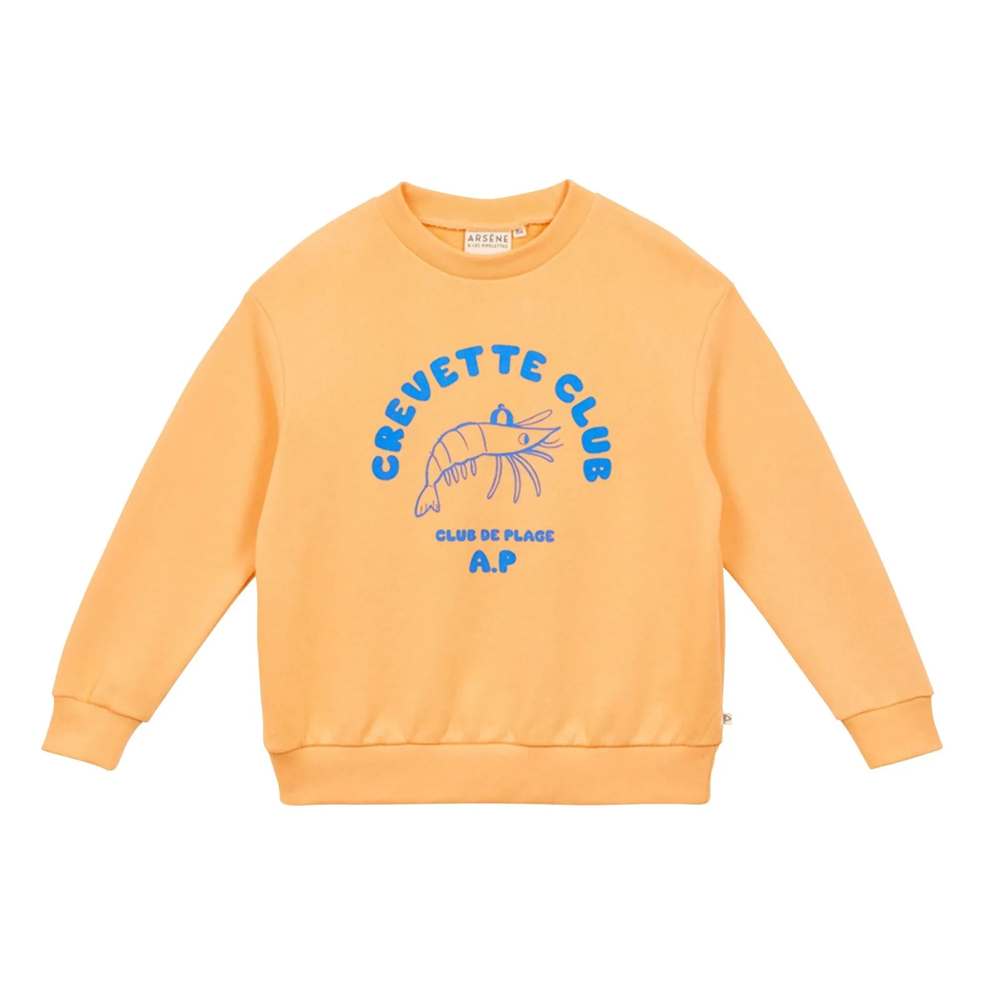 Arsène et Les Pipelettes - Garnelen Sweatshirt Club Bio-Baumwolle | Aprikose