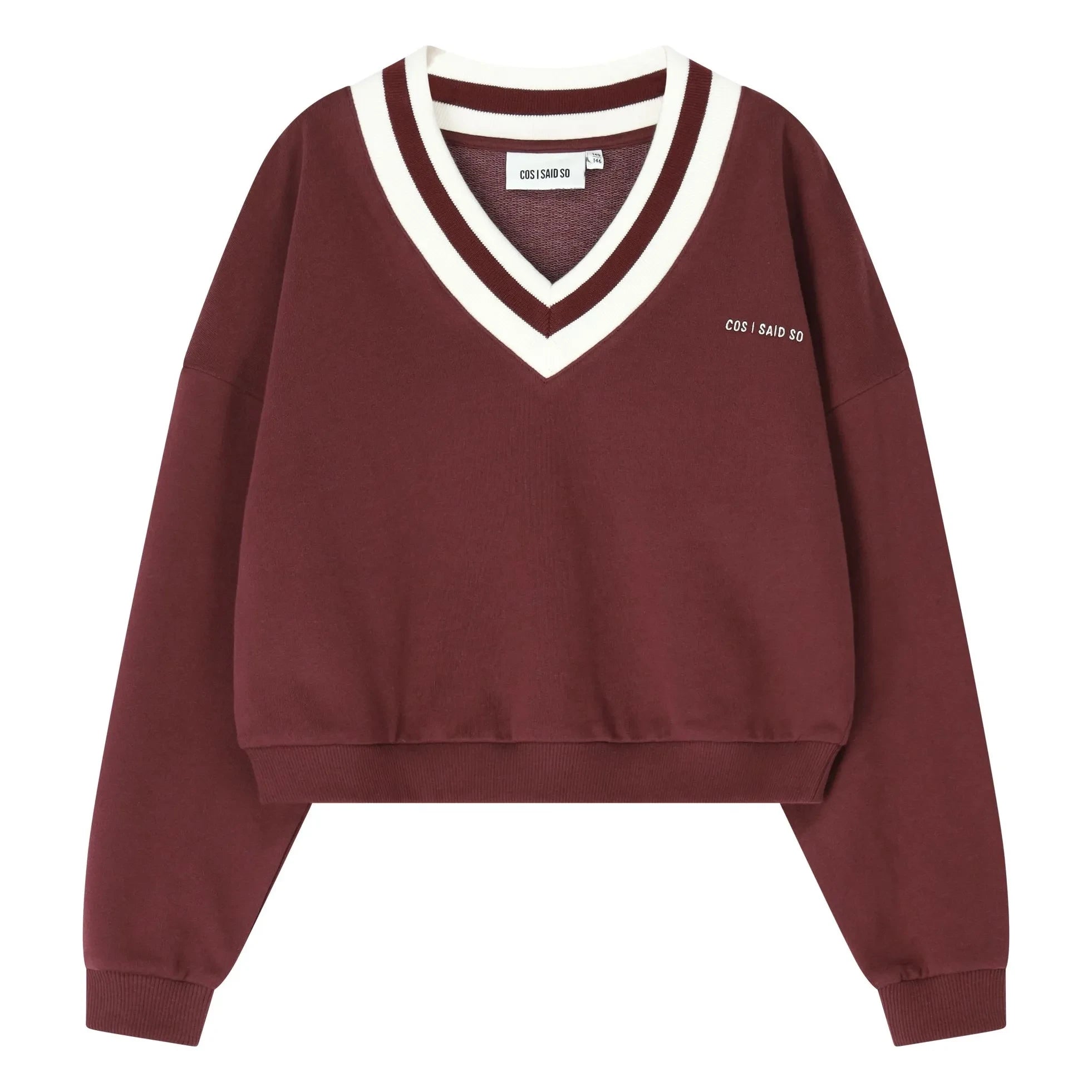Cos I Said So - Sweatshirt mit V-Ausschnitt aus Bio-Baumwolle | Bordeaux