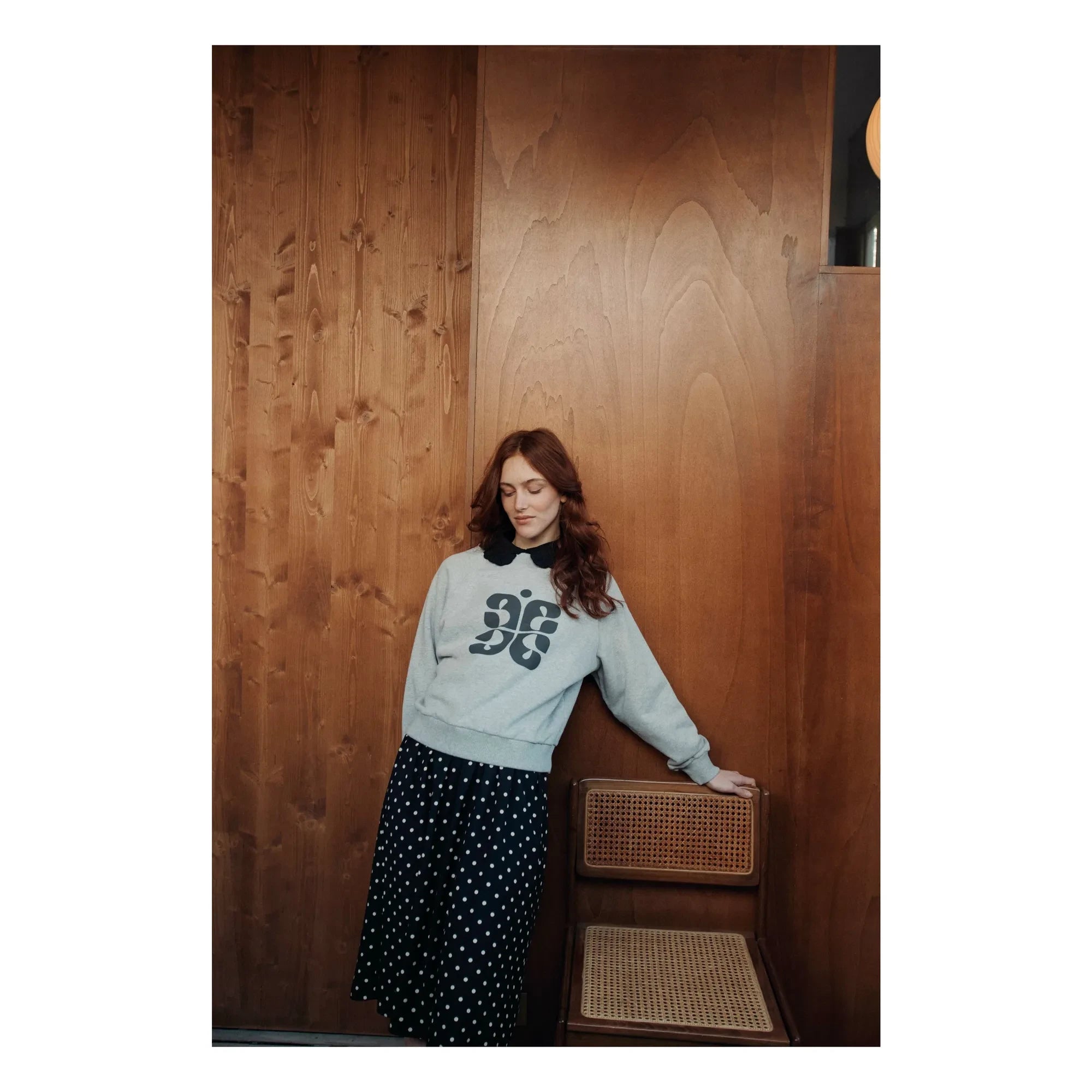 Emile et Ida - Carl Sigle Bio-Baumwolle Sweatshirt | Heather Grey