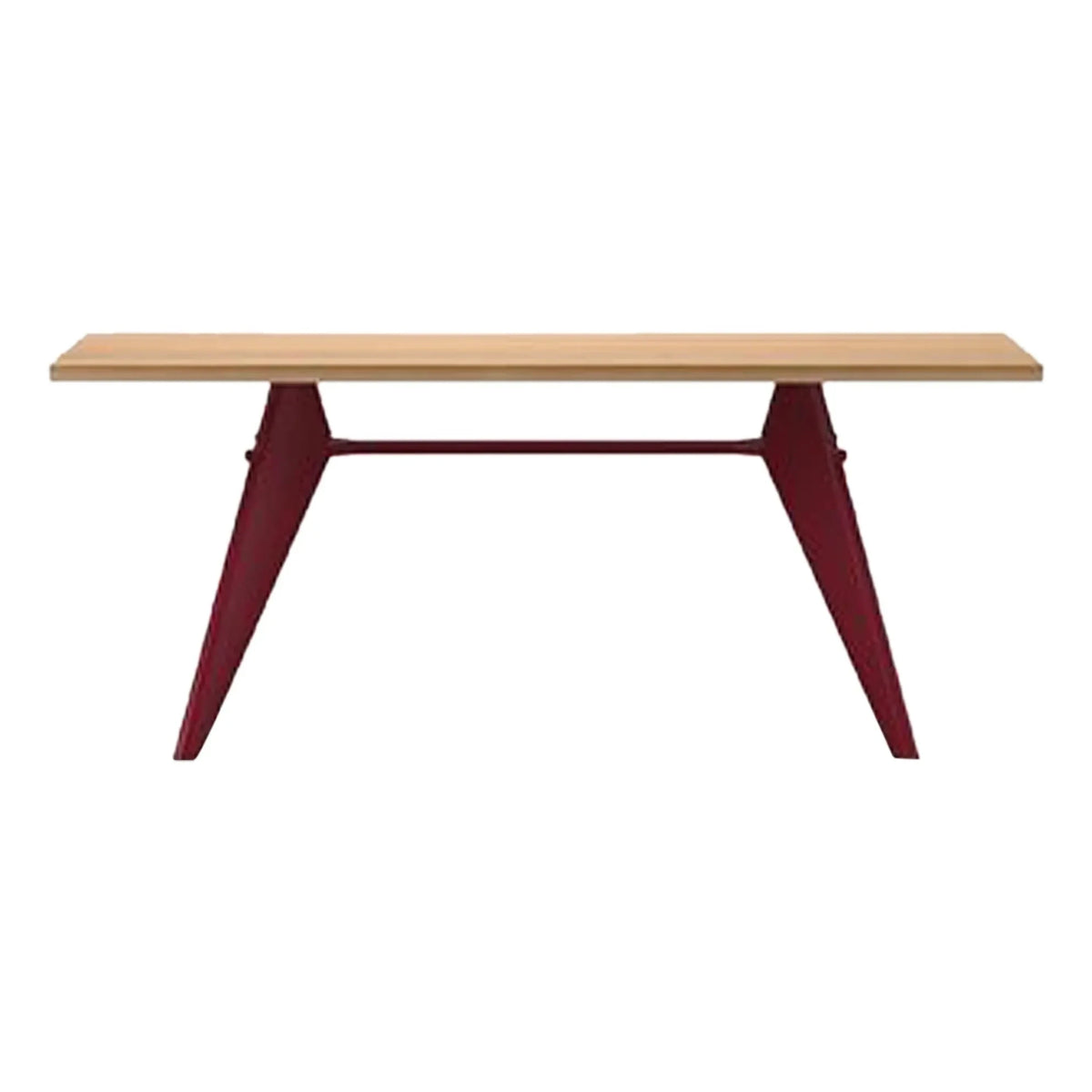 Vitra - EM Masa - Japon kırmızı kaide - Jean Prouvé, 1950 | Meşe