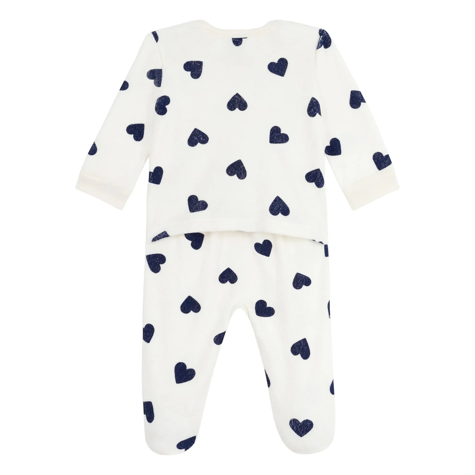 Petit Bateau - Sleep Well Hearts PB Pajamas | Ecru