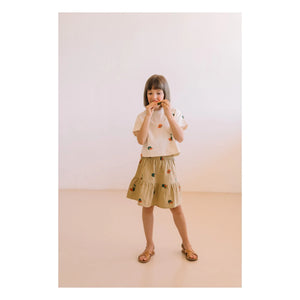 Studio Bohème - Crop Flow T-Shirt Wassermelone Bio-Baumwolle | Ecru