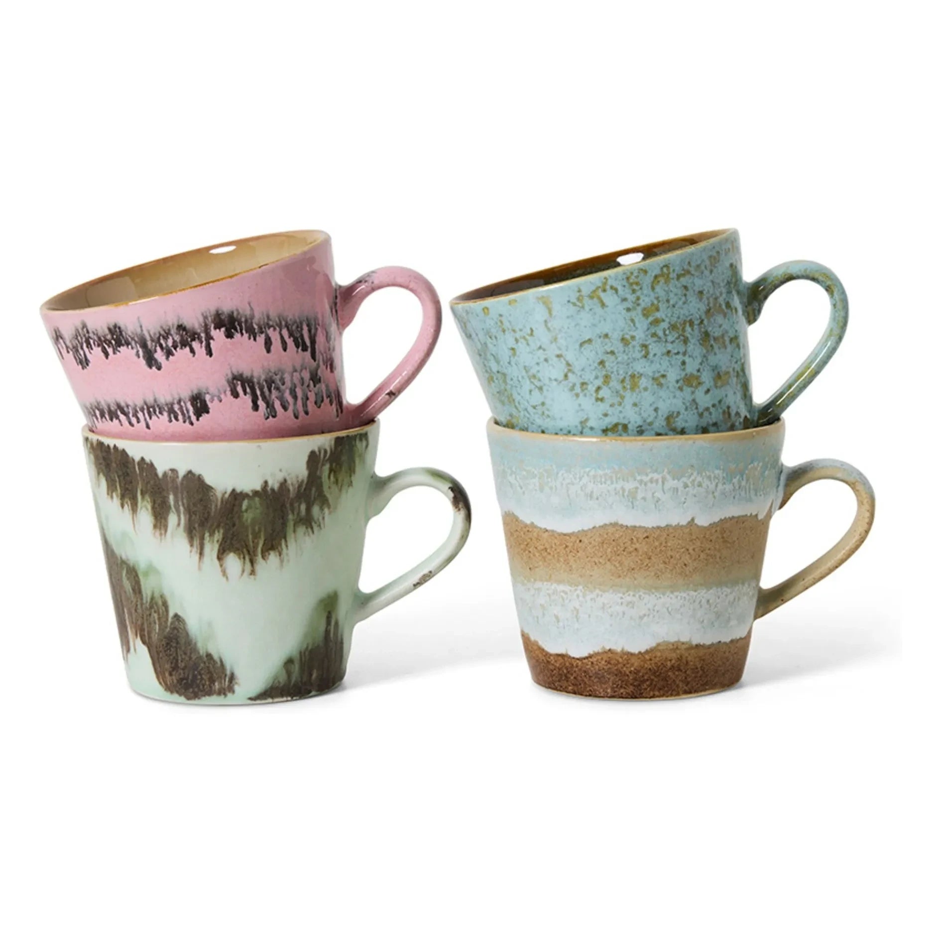 HKliving - Dada Cappuccino Tassen - 4er Set