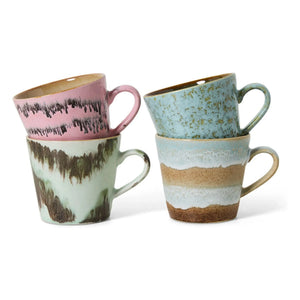 HKliving - Dada Cappuccino Tassen - 4er Set