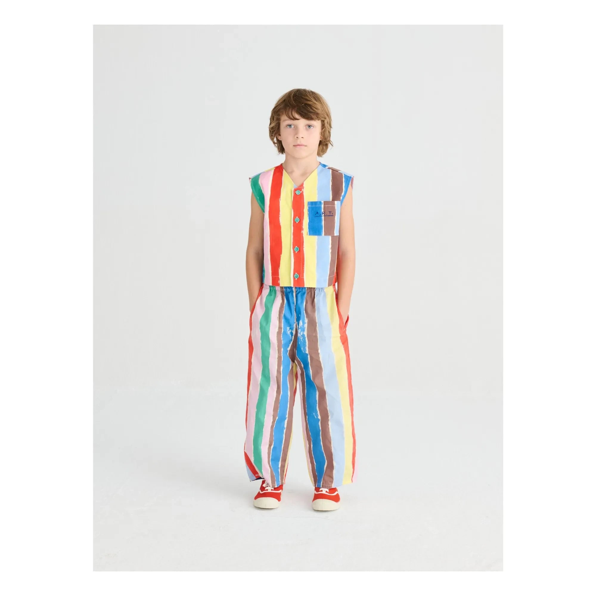 True Artist - Striped Sleeveless Vest | Blue