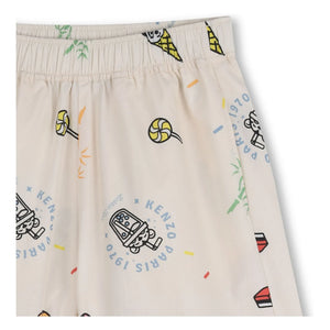 Kenzo - Happy Sweet Panda Bermuda Şort | Ecru