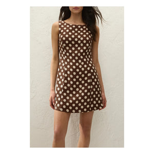 Faithfull the Brand - Pois Lydie Leinen- und Baumwollkleid | Schokolade