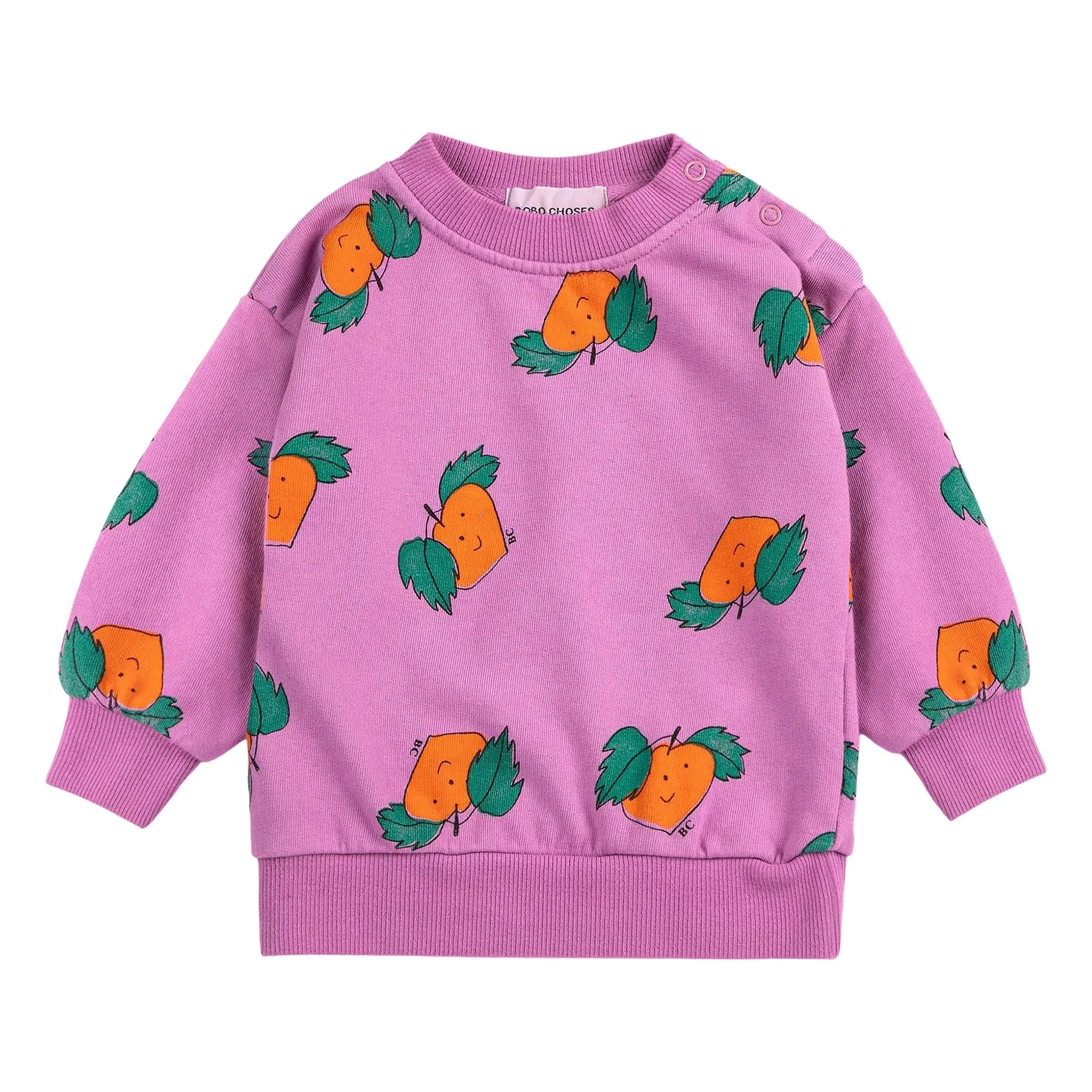 Bobo Choses - Organik pamuk turuncu sweatshirt | Mor