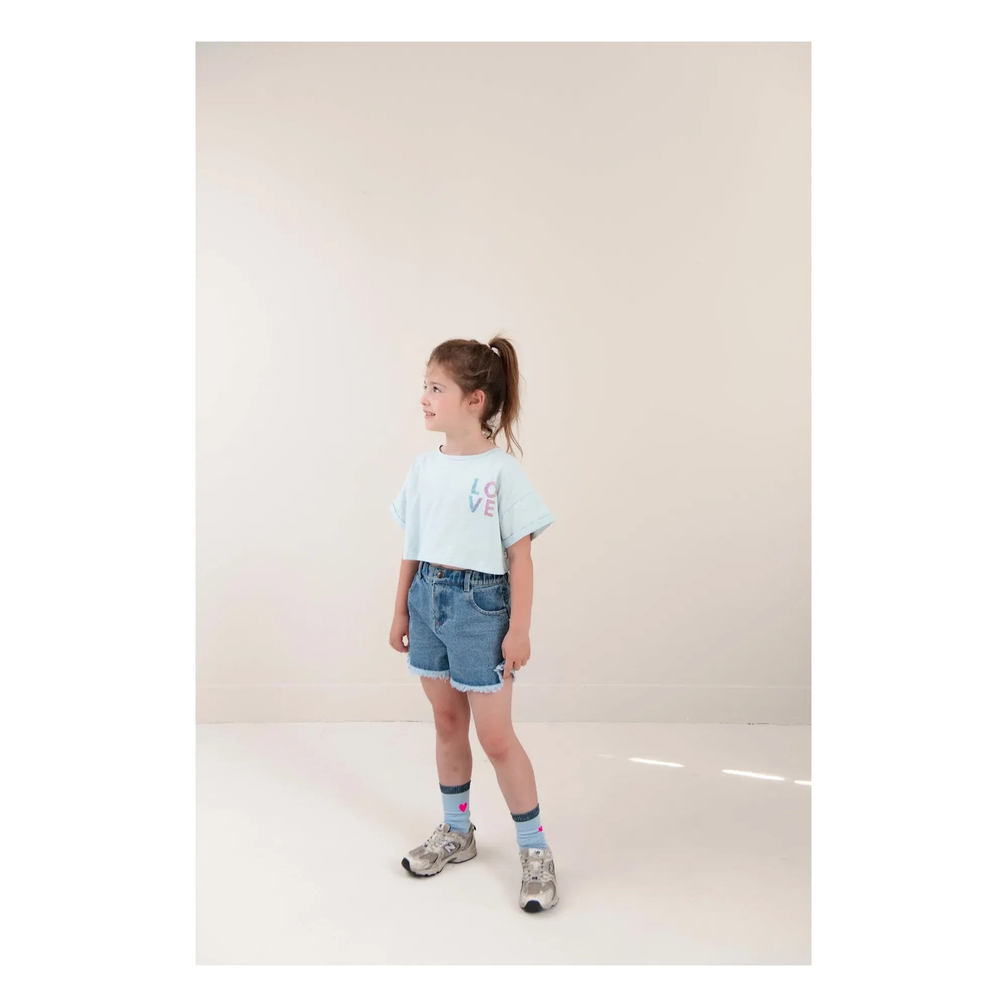 Jenest - Lizzy Love Organic Cotton Crop T-Shirt | Light Blue