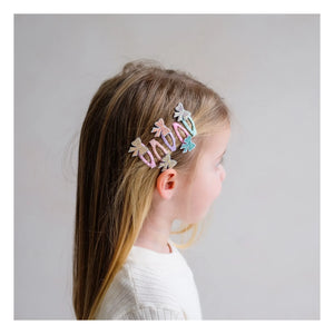 Mimi & Lula - Set of 5 Mini Glitter Bow Hair Clips | Pink