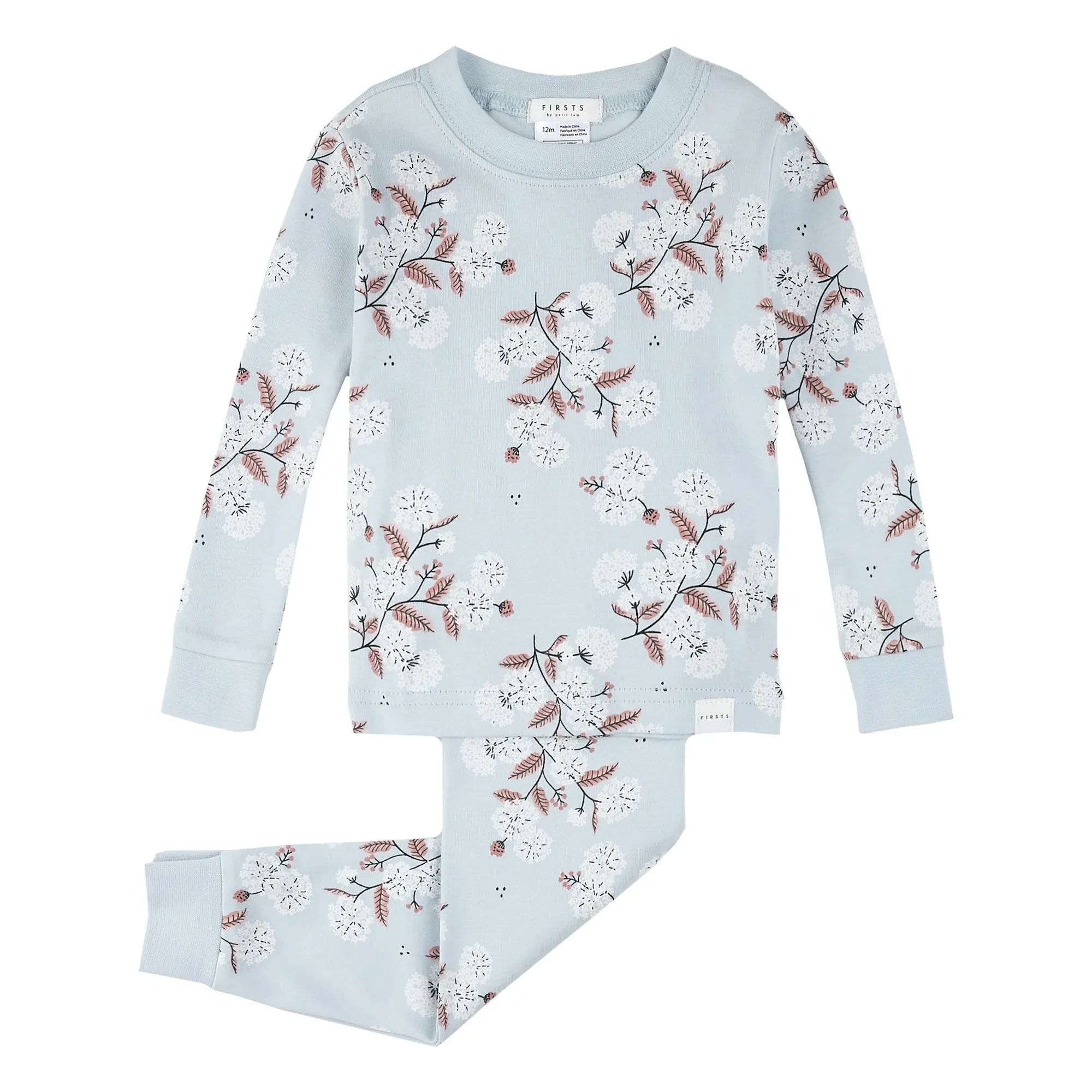 Petit Lem - Organic Cotton Lavender Pajamas | Light Blue