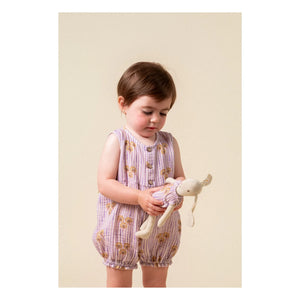birinit - Striped Organic Cotton Cinca jumpsuit | Mauve