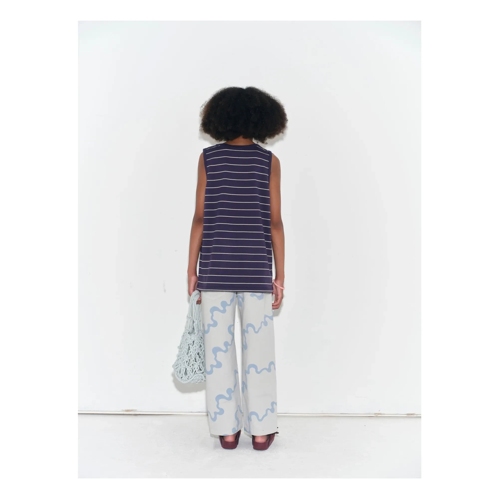 Main Story - Organic Cotton Abstract Denim Pants | Pale Blue