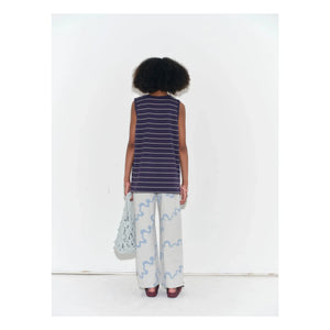 Main Story - Organic Cotton Abstract Denim Pants | Pale Blue