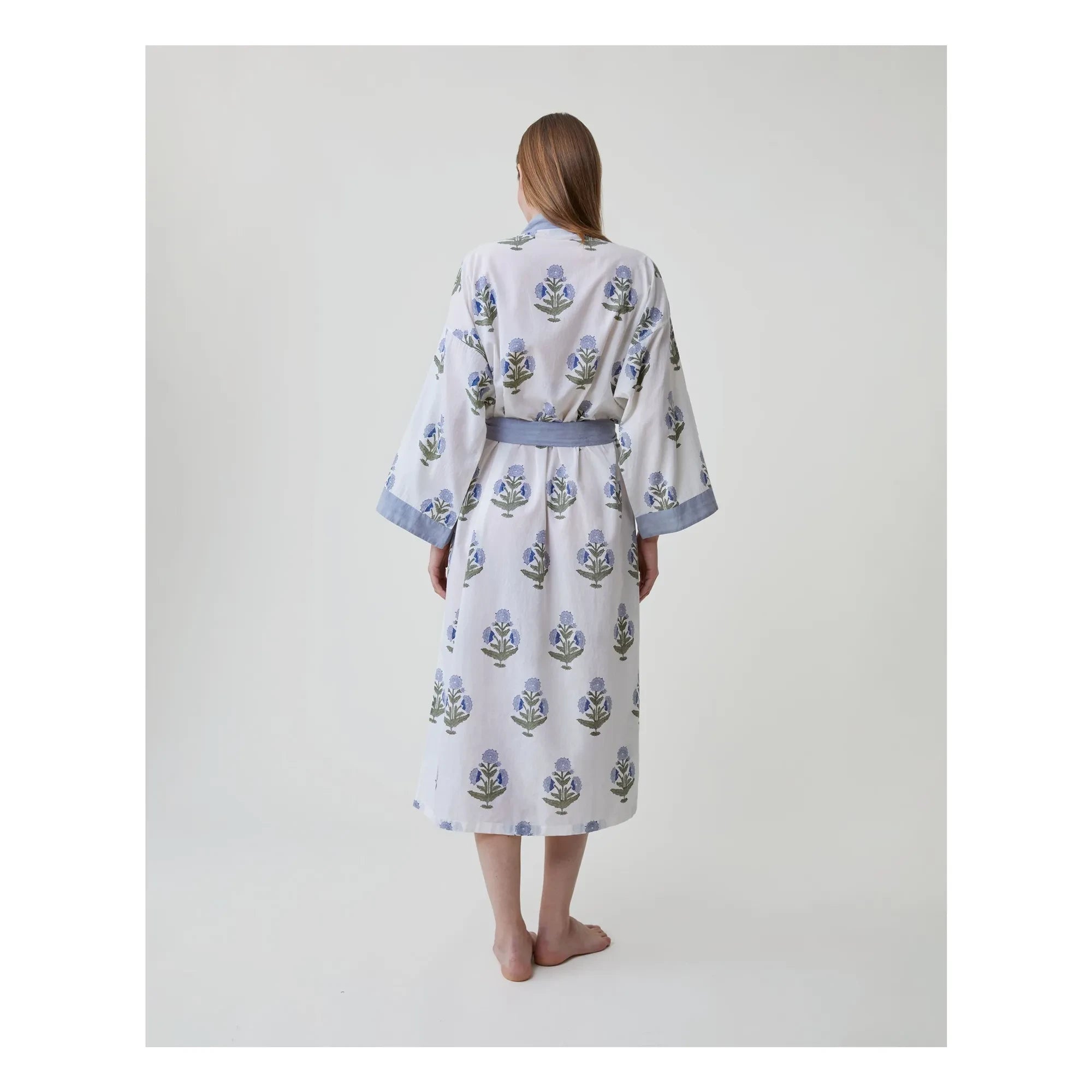 Scarlette Ateliers - Clark Poppy Desenli Kimono | Beyaz