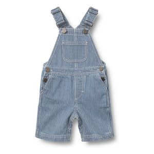 Wheat - Striped Denim Organic Cotton Jumpsuit | Blue